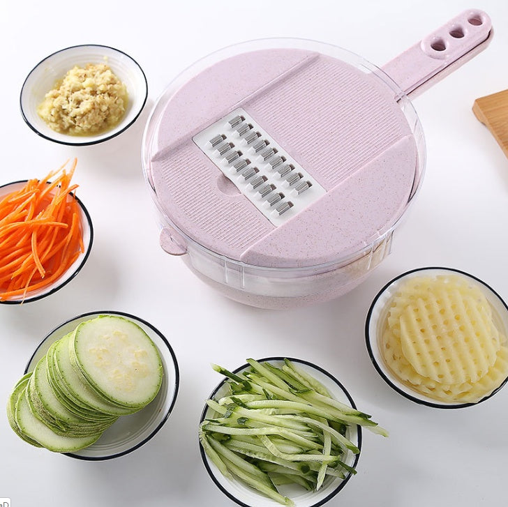 DecoRight 8-in-1 Mandoline Slicer | Vegetable Cutter with Strainer & Grater