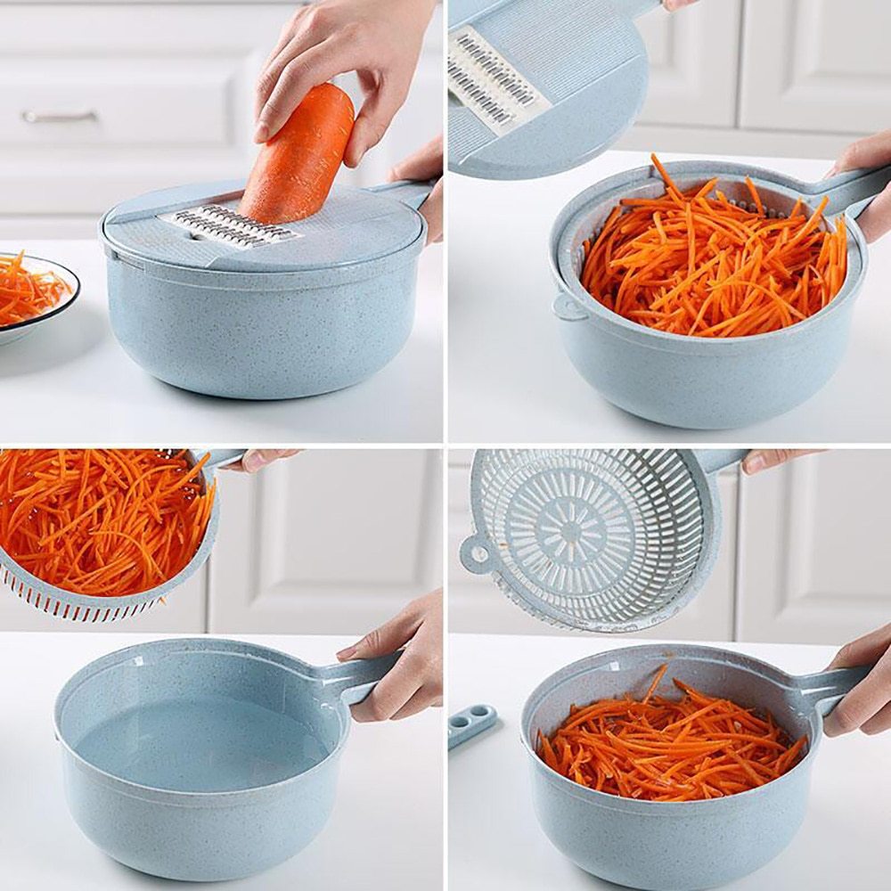 DecoRight 8-in-1 Mandoline Slicer | Vegetable Cutter with Strainer & Grater