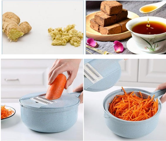 DecoRight 8-in-1 Mandoline Slicer | Vegetable Cutter with Strainer & Grater