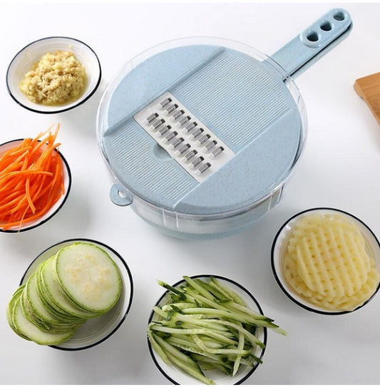DecoRight 8-in-1 Mandoline Slicer | Vegetable Cutter with Strainer & Grater