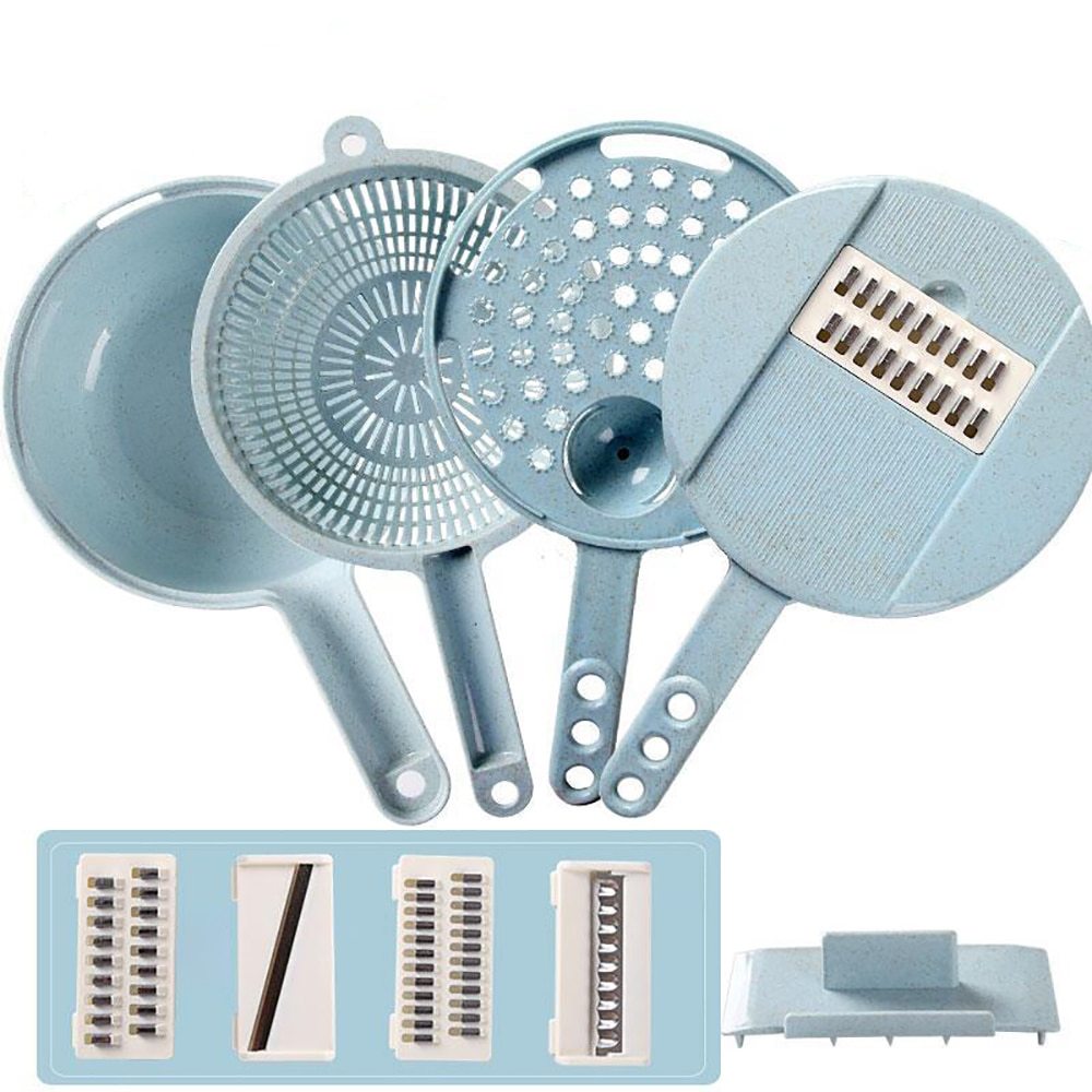 DecoRight 8-in-1 Mandoline Slicer | Vegetable Cutter with Strainer & Grater