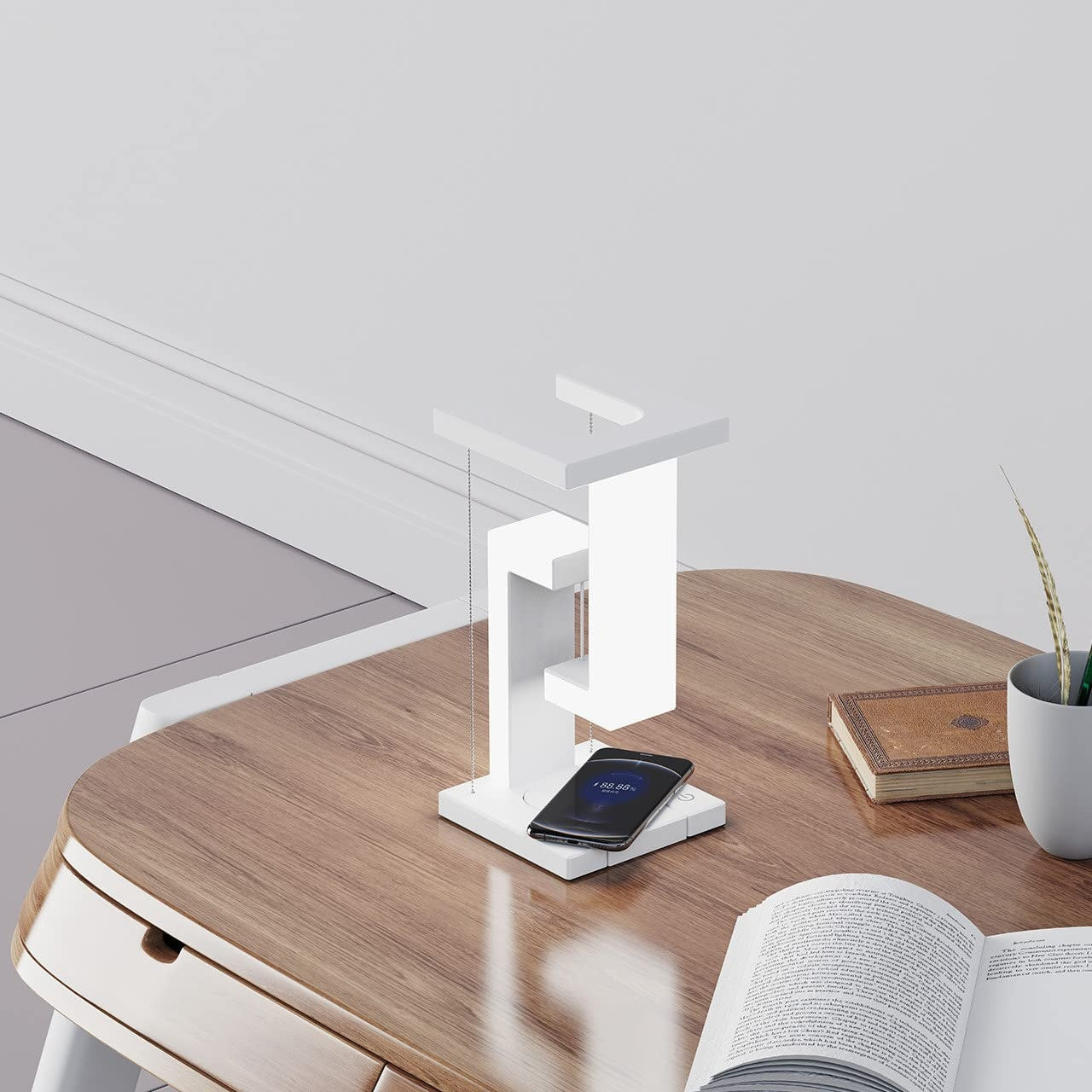 DecoRight Floating Wireless Charging Table Lamp | Creative Suspension Balance Lamp