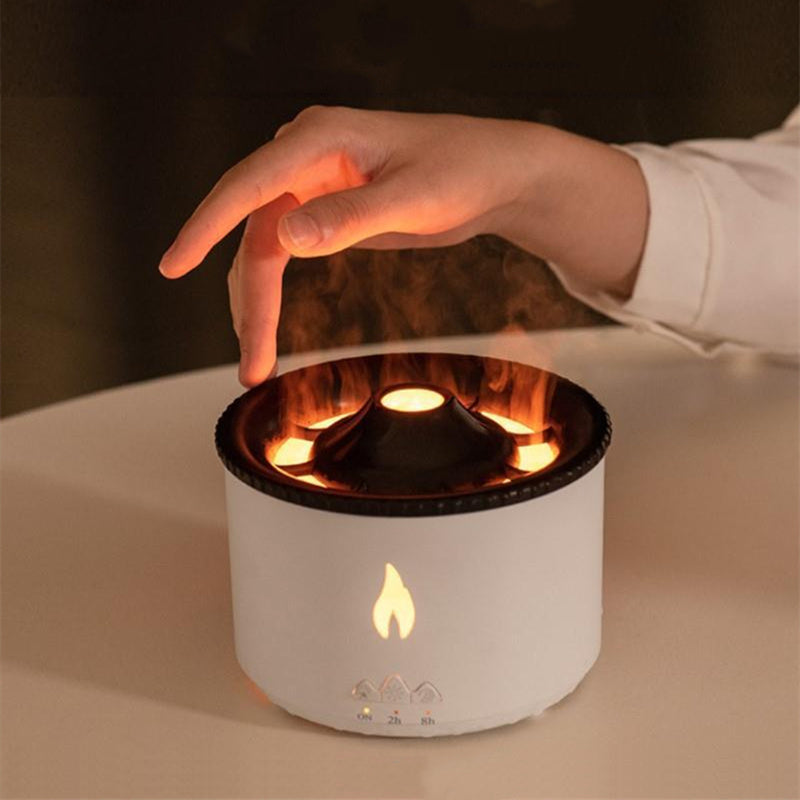 DecoRight Volcano Essential Oil Diffuser | Ultrasonic Flame Jellyfish Humidifier 350ML