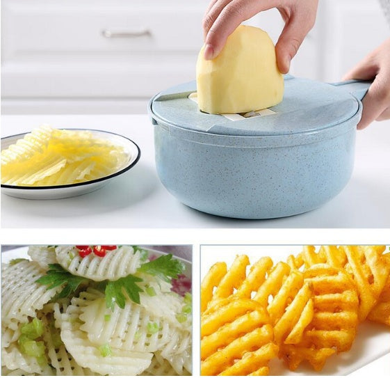 DecoRight 8-in-1 Mandoline Slicer | Vegetable Cutter with Strainer & Grater