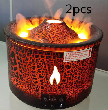 DecoRight Volcano Essential Oil Diffuser | Ultrasonic Flame Jellyfish Humidifier 350ML