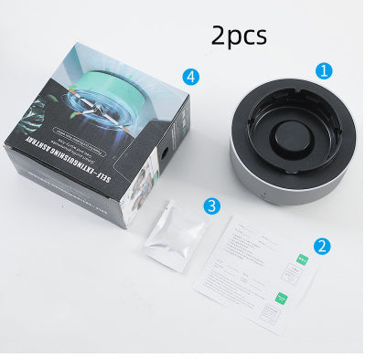 DecoRight Portable Smokeless Ashtray with Air Purification | Odor Eliminating Car & Home Gadget