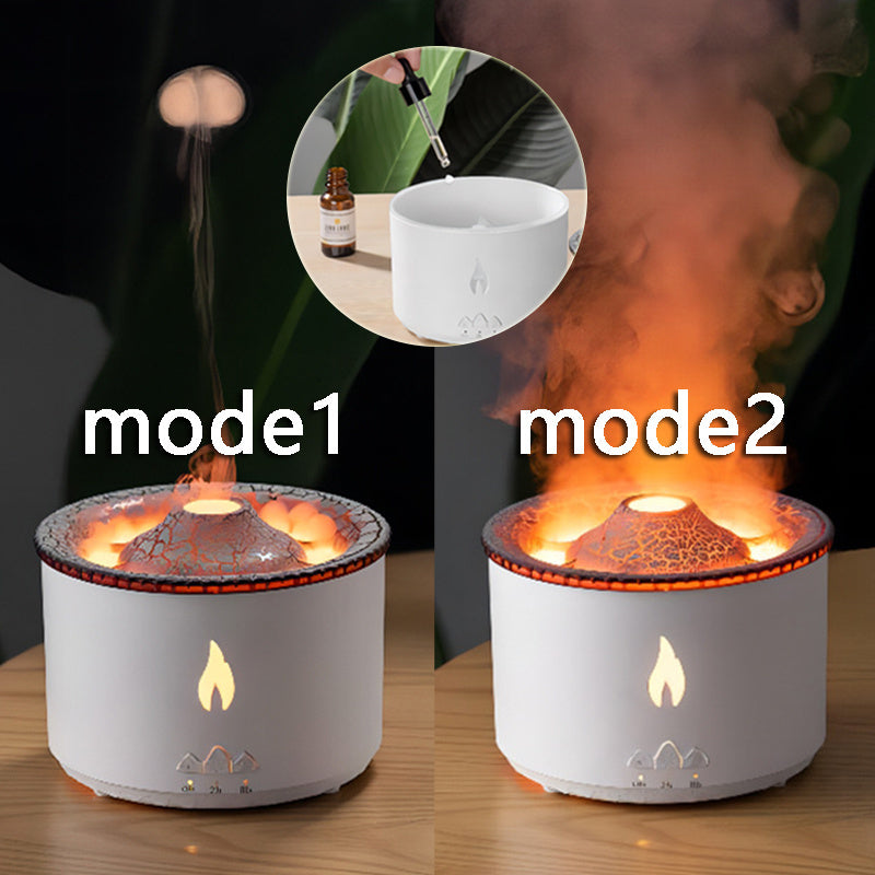 DecoRight Volcano Essential Oil Diffuser | Ultrasonic Flame Jellyfish Humidifier 350ML