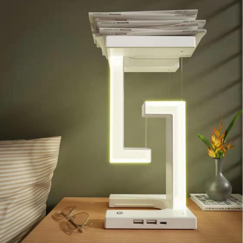DecoRight Floating Wireless Charging Table Lamp | Creative Suspension Balance Lamp
