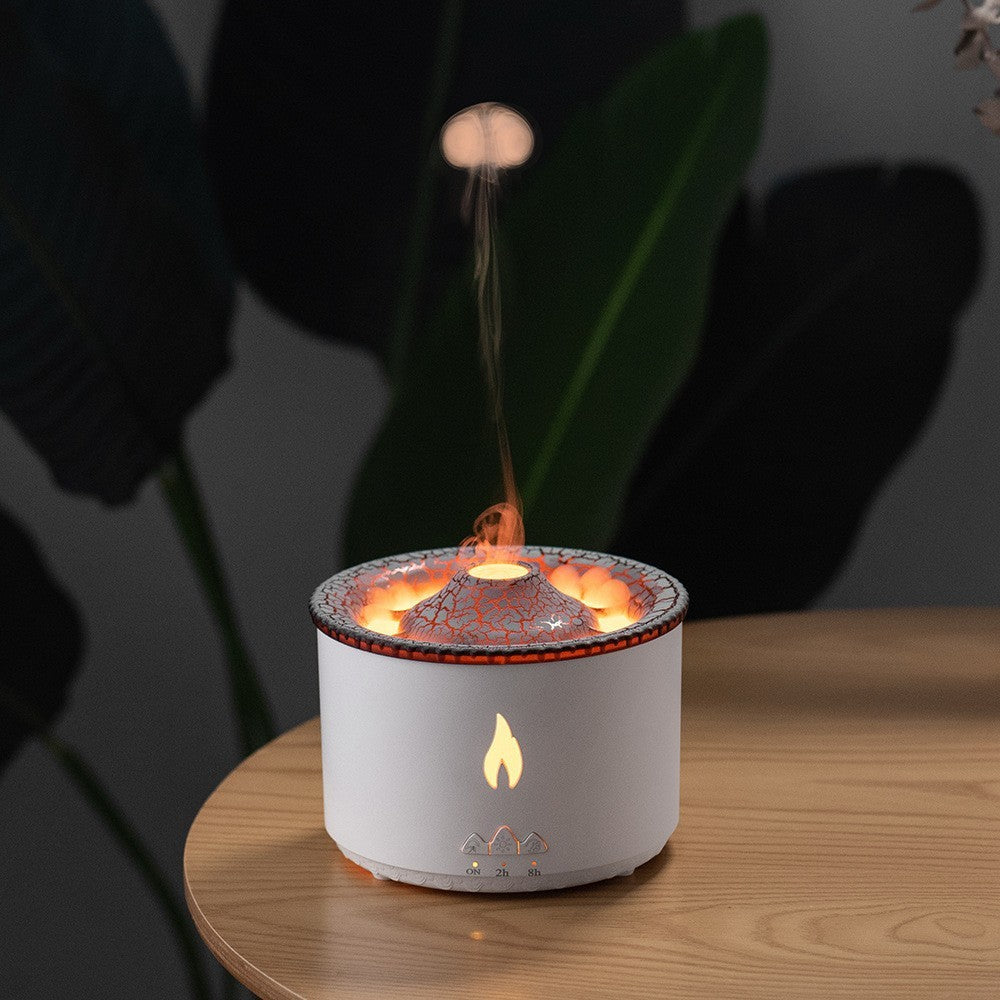 DecoRight Volcano Essential Oil Diffuser | Ultrasonic Flame Jellyfish Humidifier 350ML