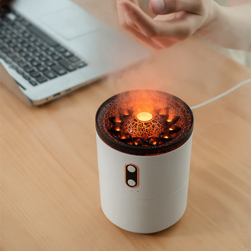 DecoRight Volcano Essential Oil Diffuser | Ultrasonic Flame Jellyfish Humidifier 350ML