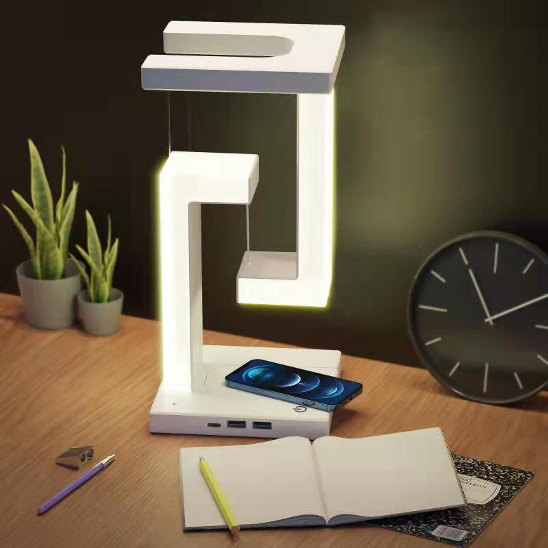 DecoRight Floating Wireless Charging Table Lamp | Creative Suspension Balance Lamp