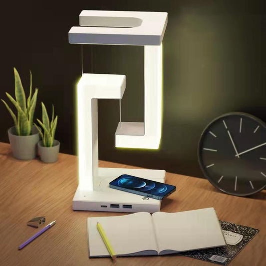 DecoRight Floating Wireless Charging Table Lamp | Creative Suspension Balance Lamp